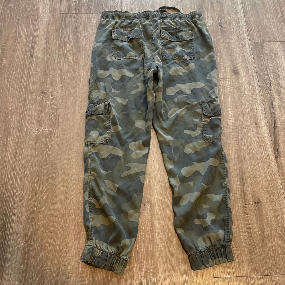 C&C California Womens Medium Jogger Pants Green Camo 100% Lyocell Cargo Utility - Picture 3 of 10